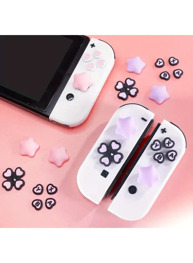 Pink White Silicone Joycon Thumb Grip Cap Cover For Nintendo Switch OLED Lite - Image 1
